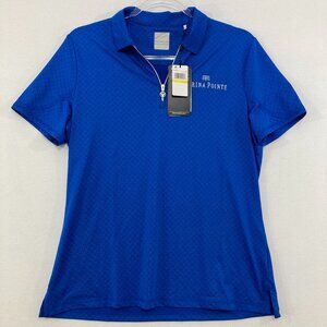 New Callaway Medium Women's Opti-Dri Royal Blue Quarter Zip Polo Shirt Active